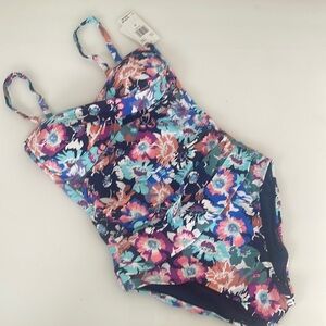 Leilani Floral One Piece Swimsuit New Navy